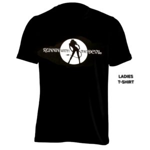 Runnin With The Devil - Van Halen Tribute - Ladies Black Fitted T-Shirt White Logo